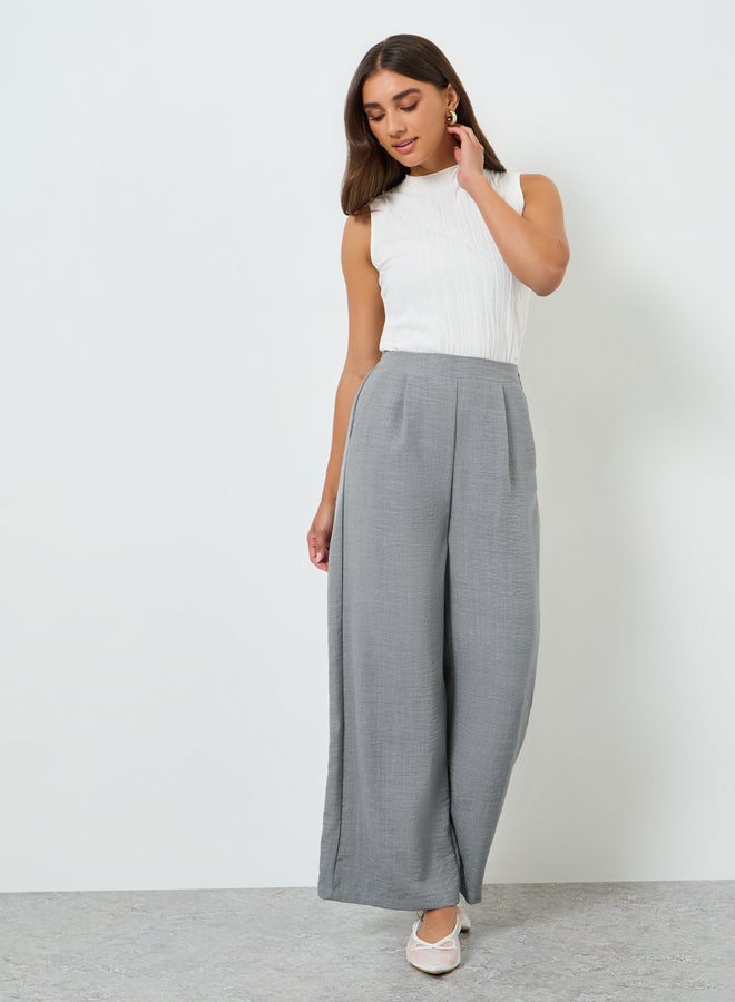 Styli Women Grey Wide Leg Trousers - Image 4